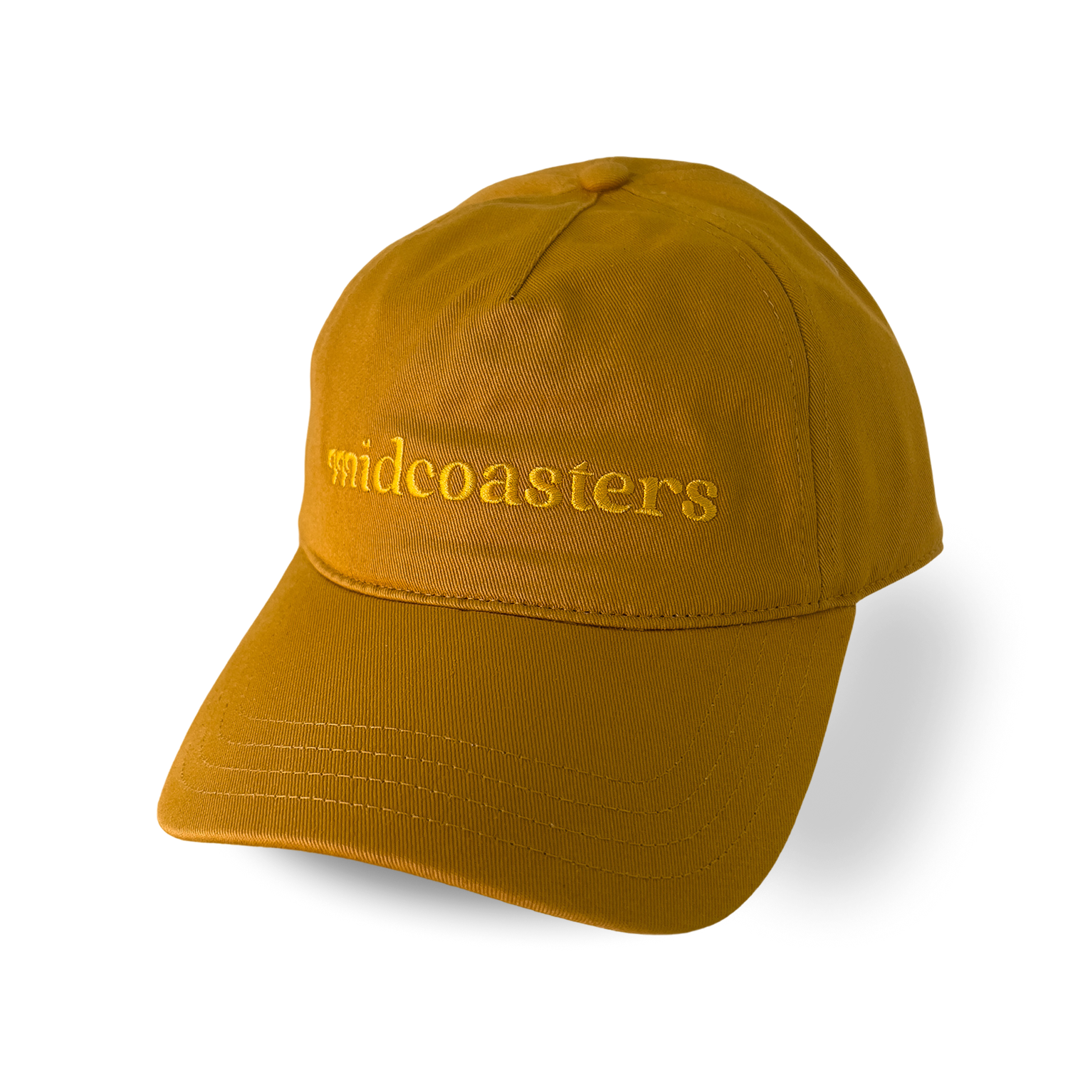 Yellow cap with yellow embroidered 'midcoasters' logo