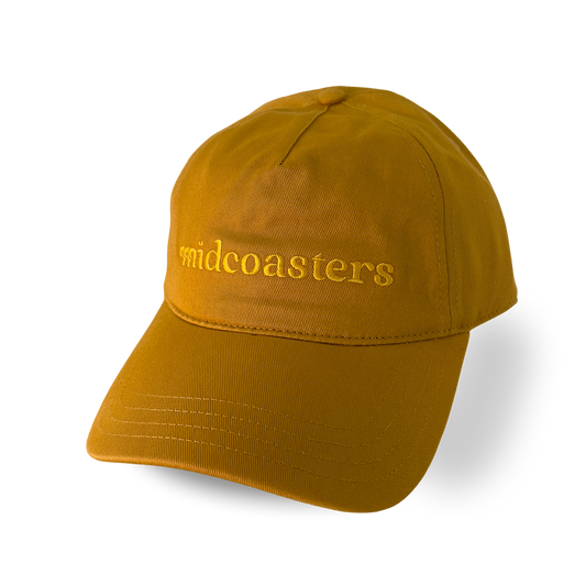 Yellow cap with yellow embroidered 'midcoasters' logo