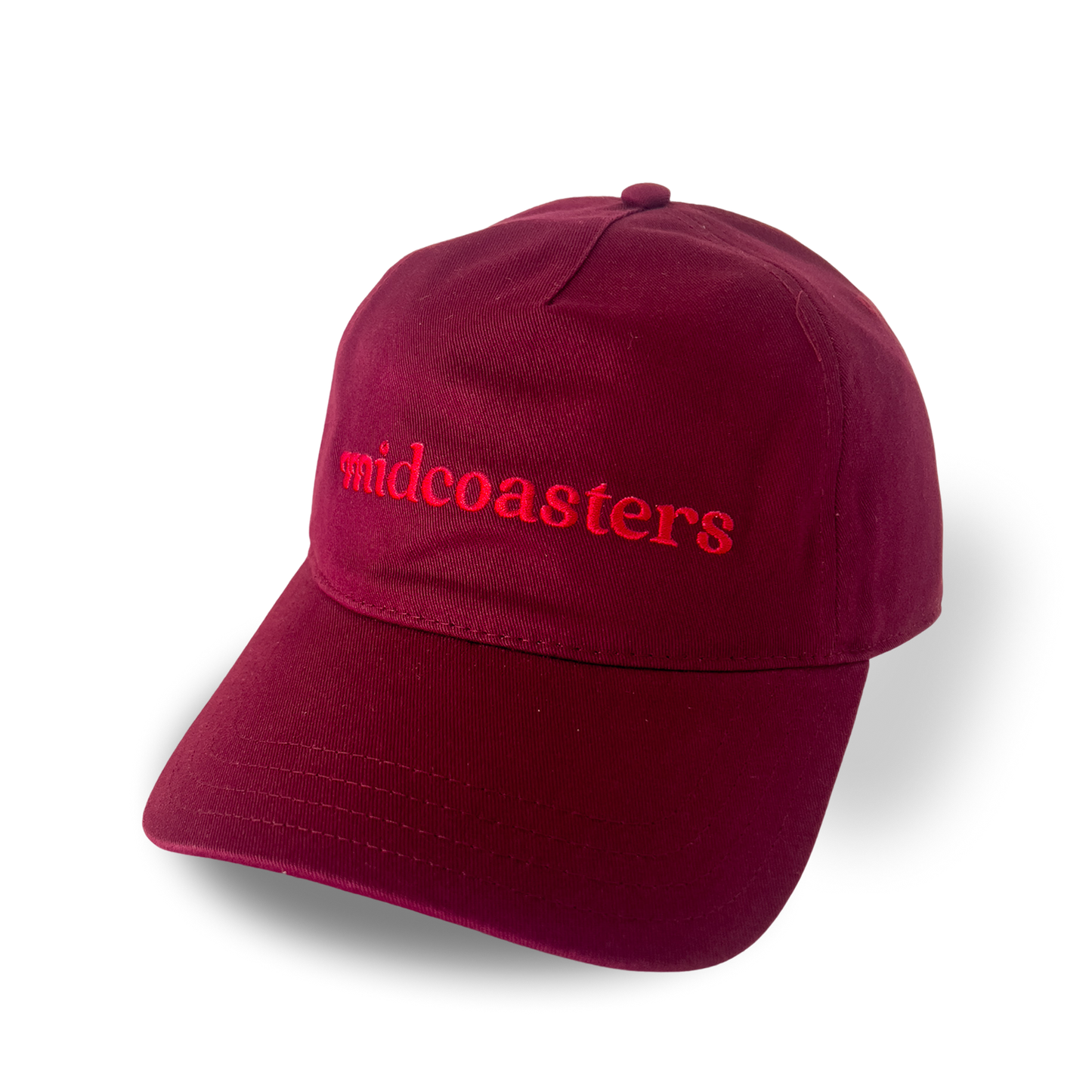 Maroon cap with maroon embroidered 'midcoasters' logo