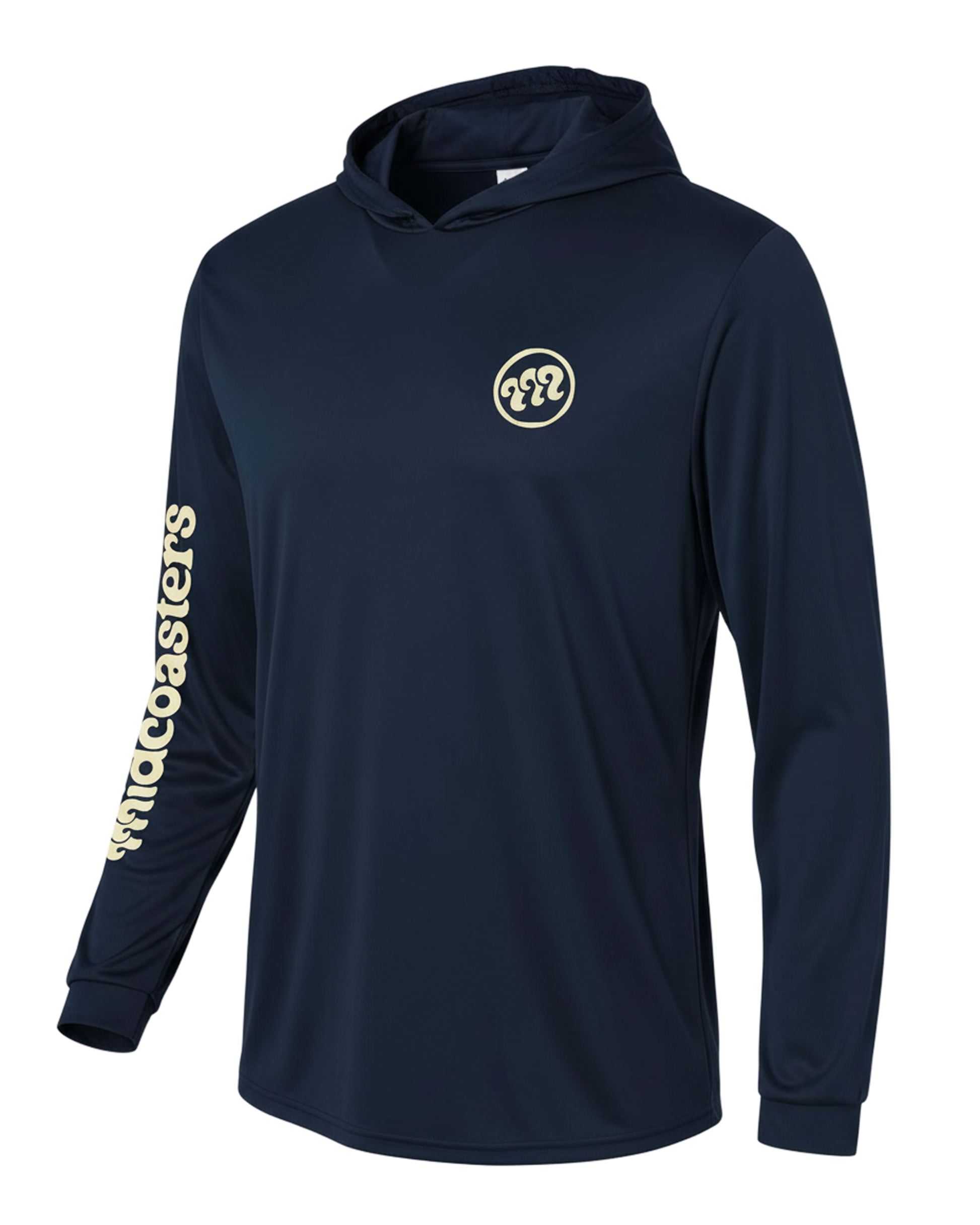 Navy Performance Hoodie — Side